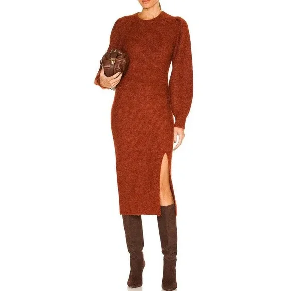 rag & bone | Dresses | Rag Bone Liana Rust Merino Wool Alpaca Knit Long  Sleeve Midi Sweater Dress Nwt | Poshmark